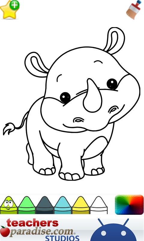 Android application Cute Animals Coloring Book screenshort