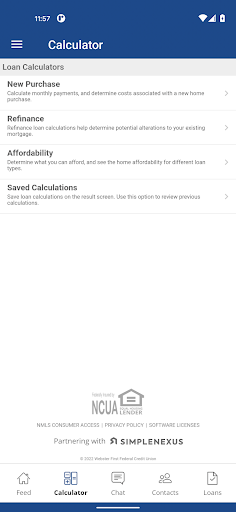 Webster First Home Loans Screen 2