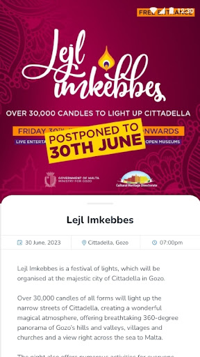 Events in Gozo Screen 2