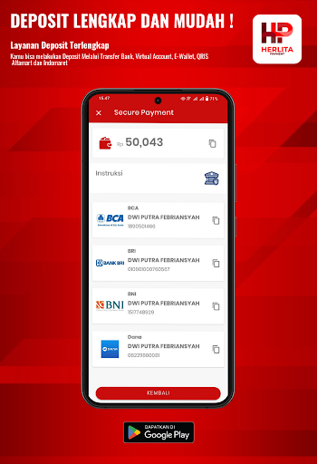 Android application Herlita Payment: Pulsa & PPOB screenshort
