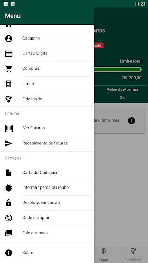 Android application Cartão Rampaneli screenshort