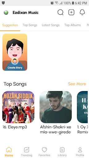 Android application Ezdixan Music screenshort