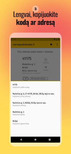 Mano Pašto Kodas - pašto kodas Screen 3