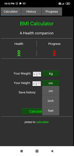 BMICalc BMI Calculator Tracker Screen 3