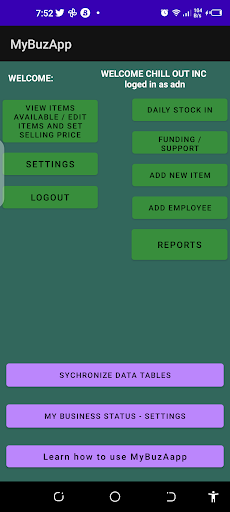 MyBuzApp Screen 2