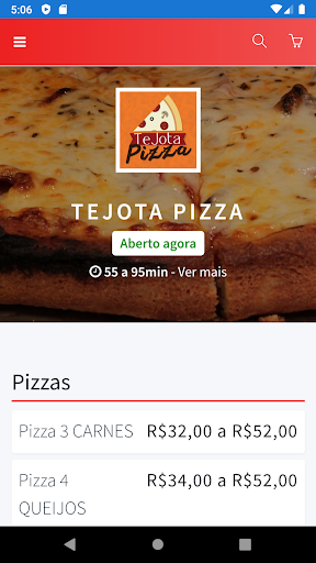 Android application TeJota Pizza screenshort