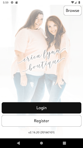 Android application Erica Lynn Boutique screenshort