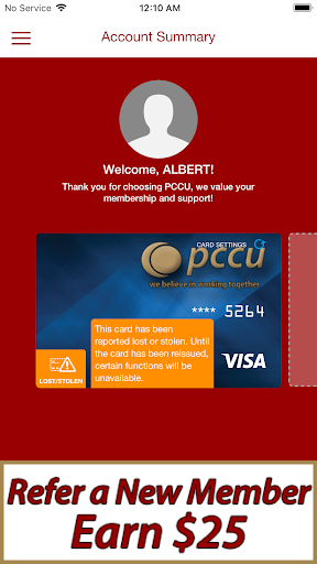 PCCU Card Security Screen 2