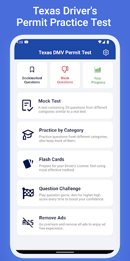 Android application Texas DMV Driver License Test screenshort