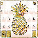 Cover Image of Download Gold Glitter Pineapple Keyboard Theme 1.0 APK