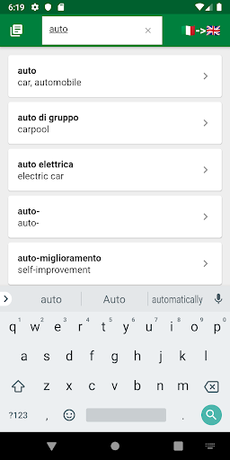 Android application Italian Dictionary - offline a screenshort