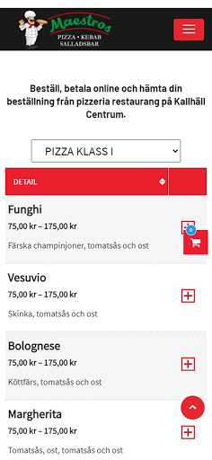 Android application Maestros Pizzeria screenshort