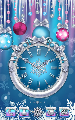 Winter Snowflake Clock Widget Screen 2