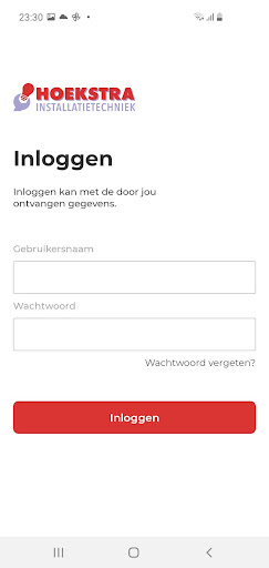 Android application Installatiebedrijf Hoekstra screenshort