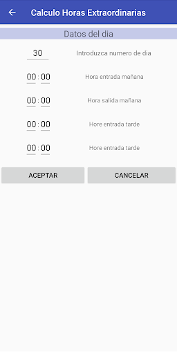 Calculo de horas extras Screen 2