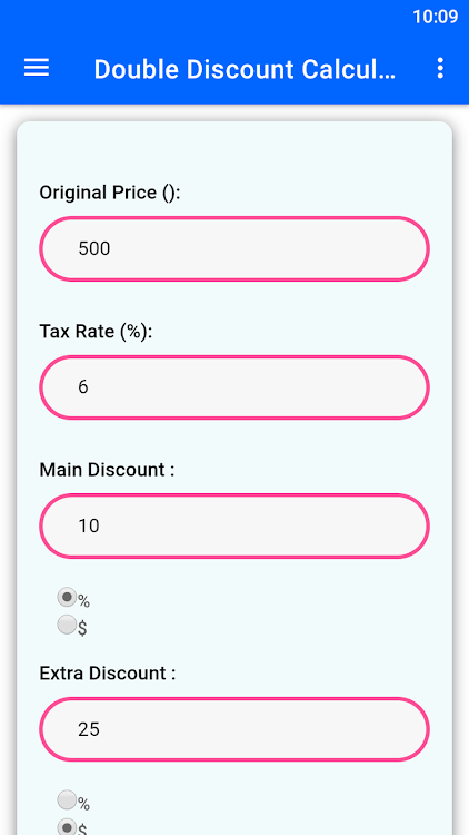 Discount Calculator - 9 - (Android)