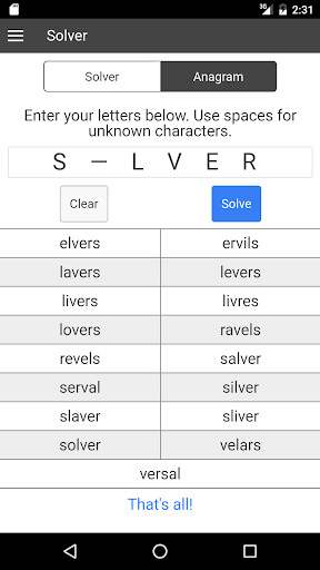 Crossword Solver CS Screen 2