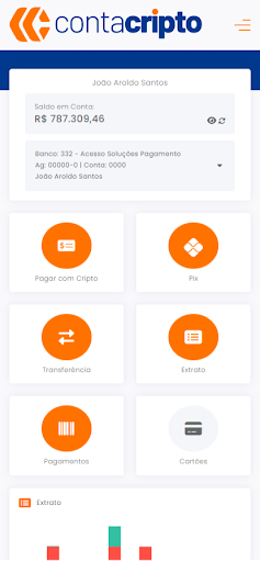 Android application ContaCripto screenshort