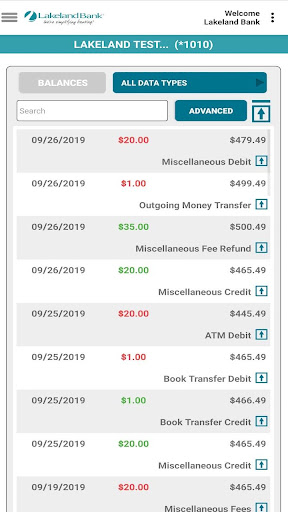 Lakeland Bank eTreasury Screen 2