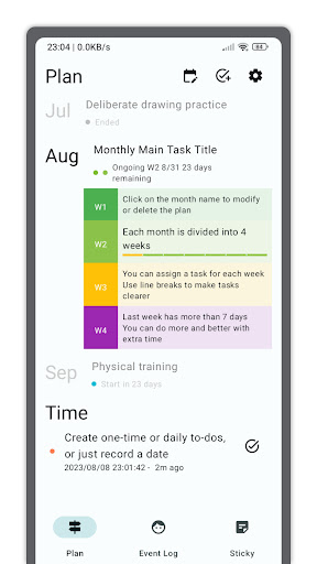 Android application Weekly Task Planner screenshort
