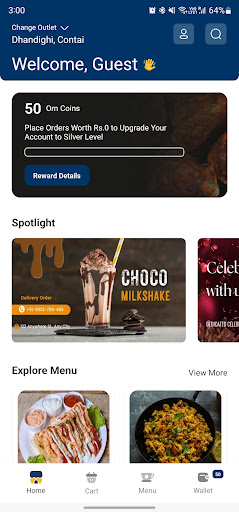 Android application Omilipi Cafe screenshort