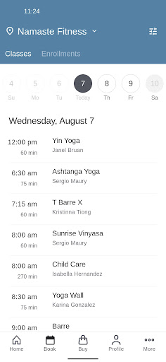 Screenshot of Namaste Fitness