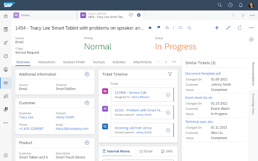 Screenshot of SAP Cloud for Customer