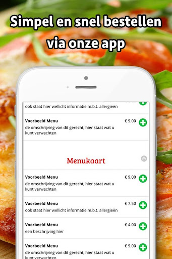 Android application Amigo Pizzeria screenshort