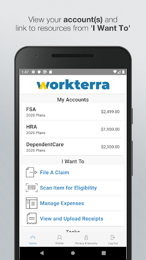 Android application Workterra Online FSA System screenshort