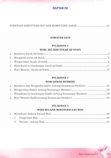Buku Kelas 6 MI Quran Hadis