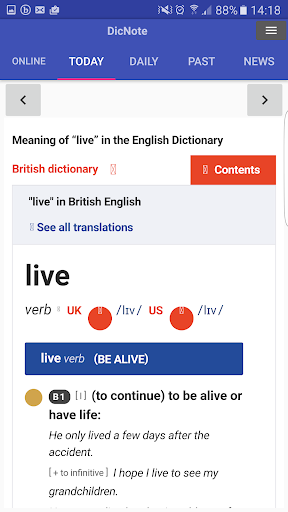 Connect Cambridge Dictionary Screen 3