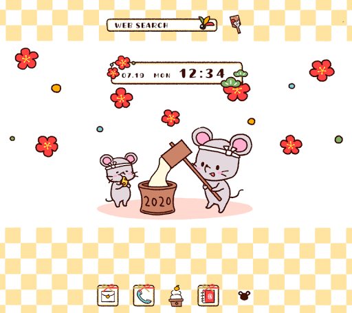 Android application Cute NewYear's Rat Theme screenshort