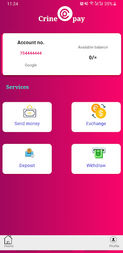 Android application CrinePay screenshort