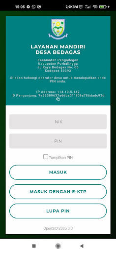 Android application Layanan Mandiri Desa Bedagas screenshort