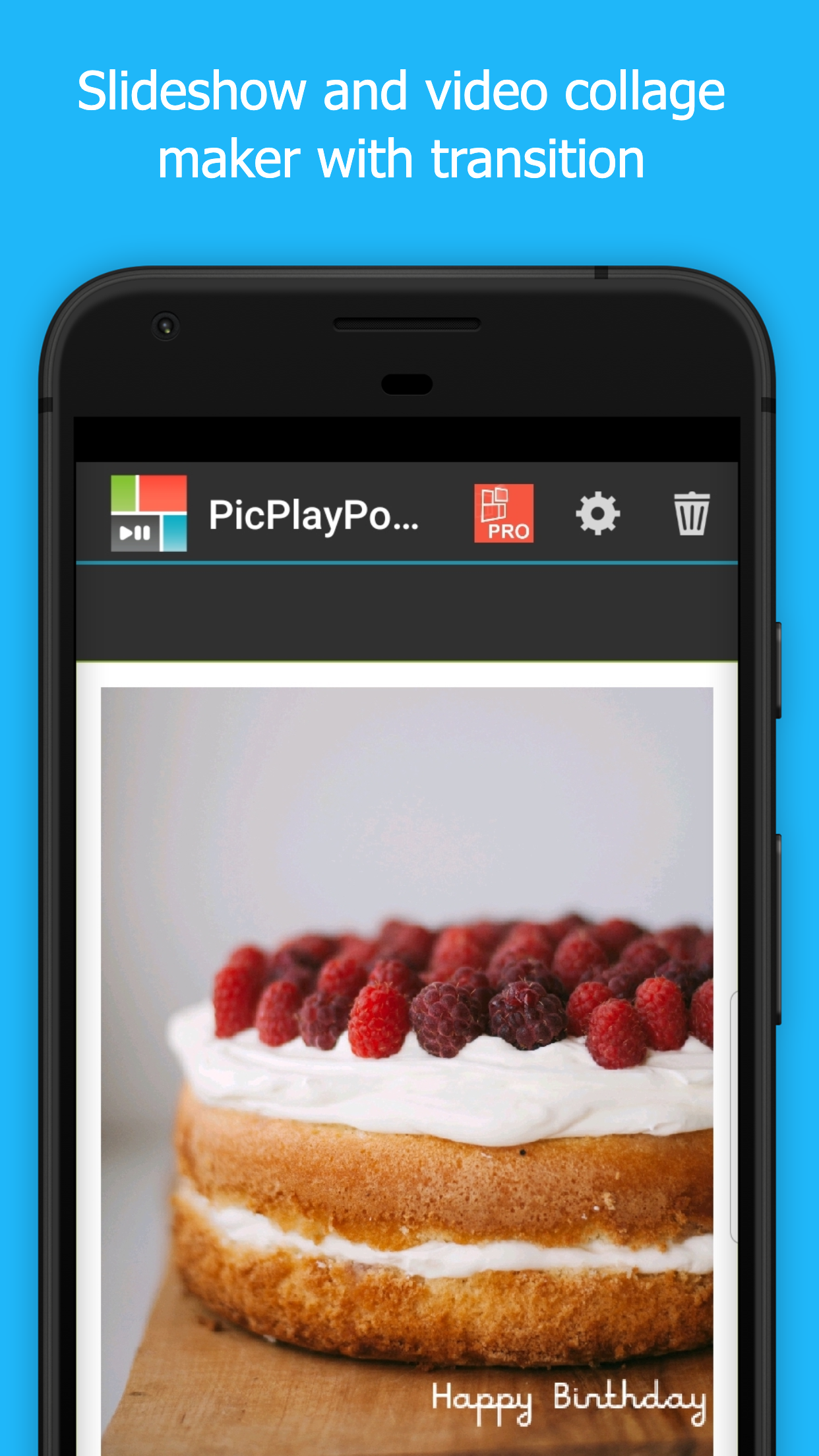 Android application PicPlayPost Collage, Slideshow screenshort