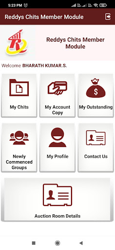 Android application Reddys Chits Member Module screenshort