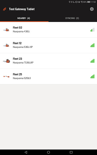 Screenshot of Husqvarna Fleet Services Gatew