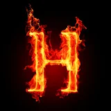 3D burning H code icon