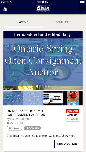 Baker Auction Screen 3