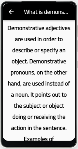 Android application demonstrative adjective screenshort