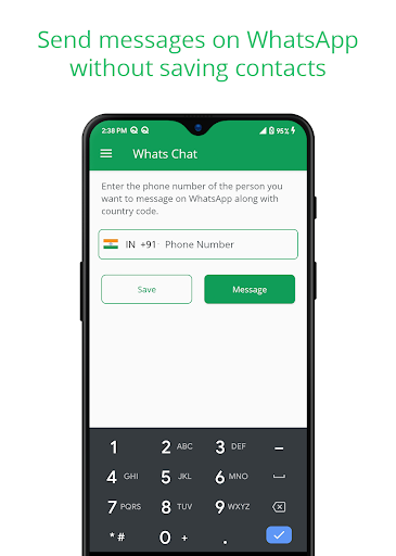 Android application Whats Chat - Direct message screenshort