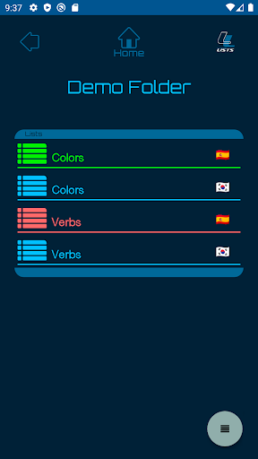 Learning Lists Screen 2