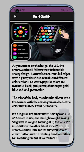 WS7 PRO Smart Watch guide Screen 2