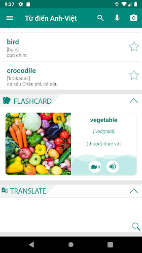 Android application Vietnamese English Dictionary screenshort