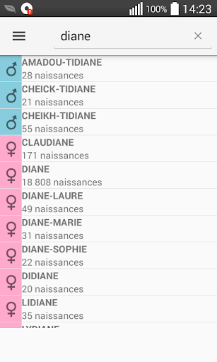 Android application Prénoms des Bébés Français screenshort