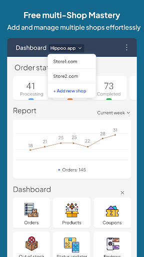Hippoo Woocommerce admin app Screen 2