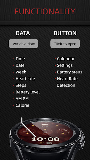 Wine Red Bubbles For Wear OS Screen 2