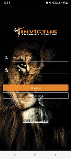 Android application Trening centar INVICTUS screenshort