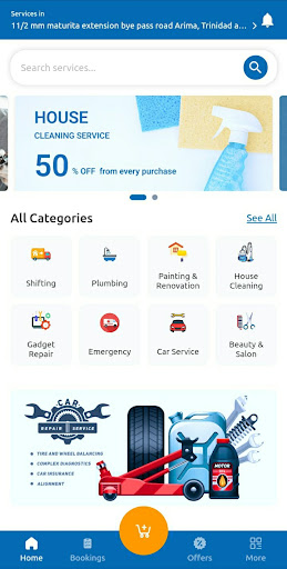 Android application IslandFixx - Service Bookings screenshort