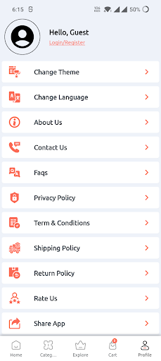 Android application Growfood screenshort